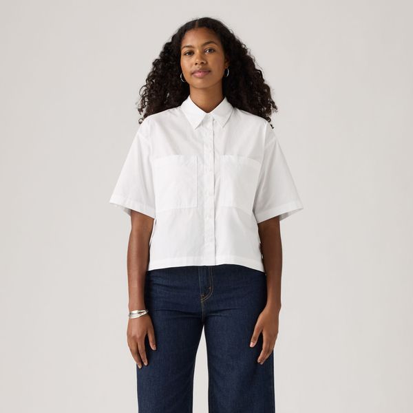 Levi's® Women's Harlie Short-Sleeve Cropped Shirt - Multi Colour