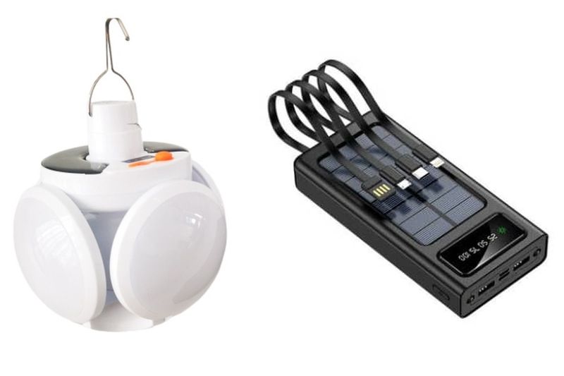 Solar &amp; USB Rechargeable Power Bank 10000 mAh &amp; Solar LED Light