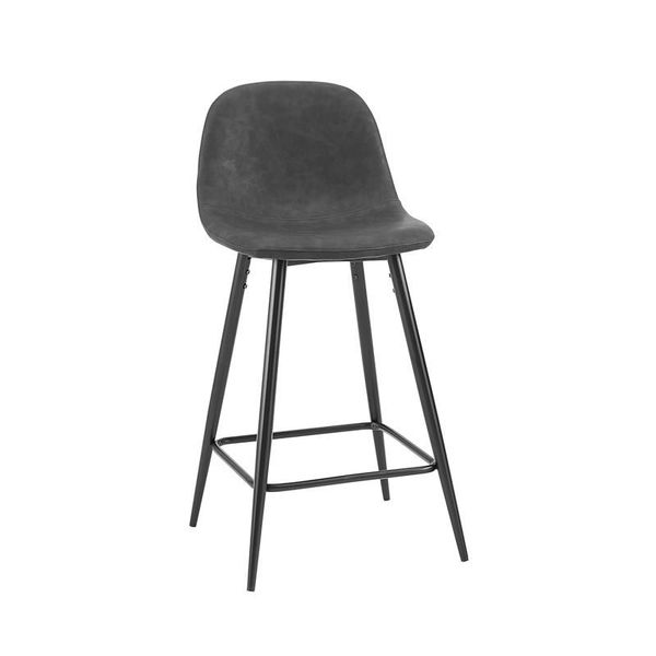Modern and Stylish Leather Black Faux Barstool