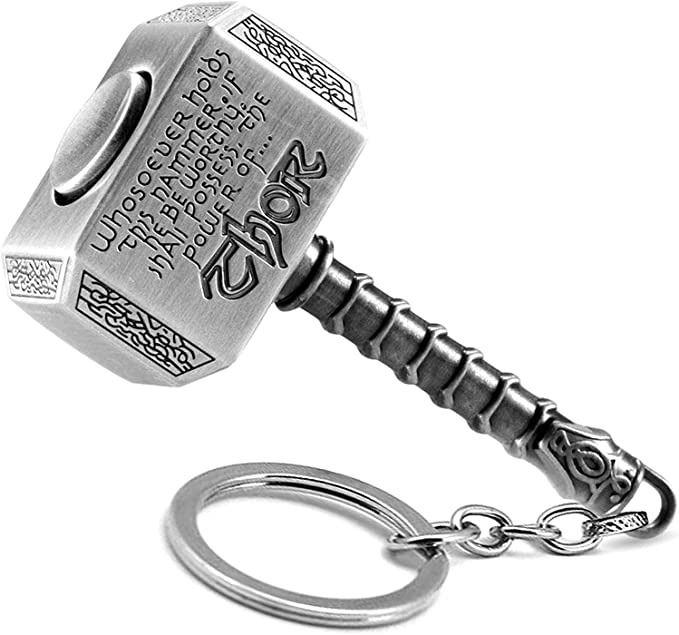 Metal Hammer Keychain Hammer Mjölnir Thor's Hammer - Key Ring Gift for Boy