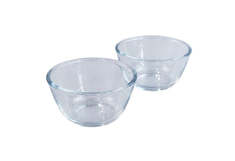 Clear Glass 500ml Prep and Mixing Bowls - 2 Pack