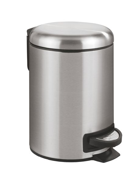 Wenko - 3l Pedal Bin - Leman - Stainless Steel - Silver
