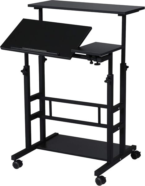 Laptop Table Computer Stand Desk Cart Tray with Computer Host Stand