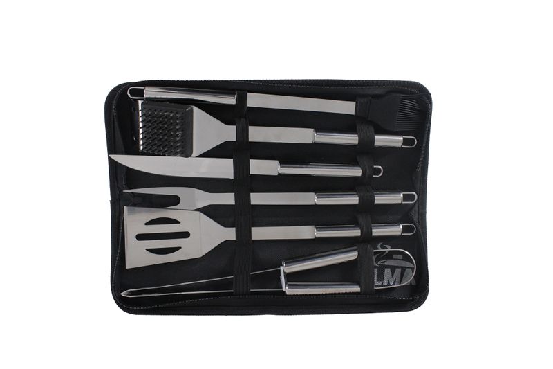 LMA Stainless Steel 6 Piece Braai Utensil With BBQ Knife &amp; Wire Brush