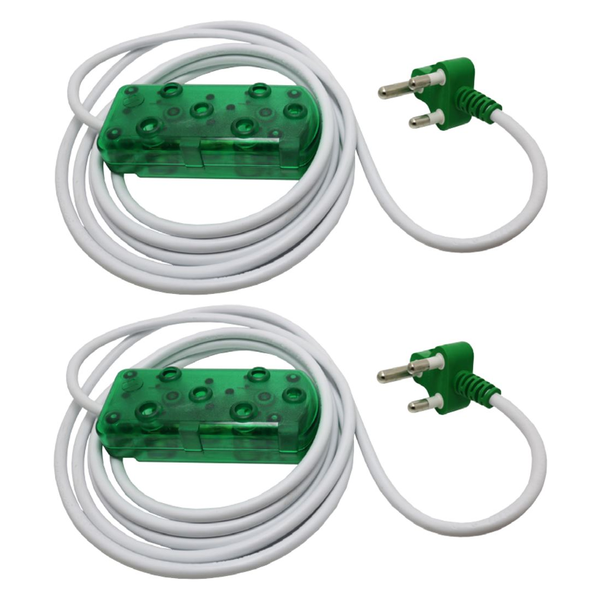 2 Pack: Ellies 5m 10A Electrical Extension Cable / Cord / Lead: Blue