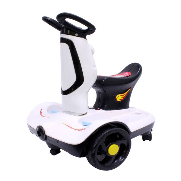 Electric Ride On Scooter - Hoverboard for Toddlers with Lights - White