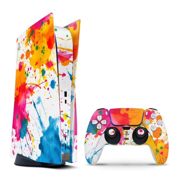 Decal Skin Compatible with PS5 (Disc) - Colorful Paint Splash (Decal Only)