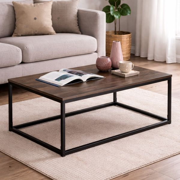 Bragg Capri Coffee Table, Walnut &amp; Black