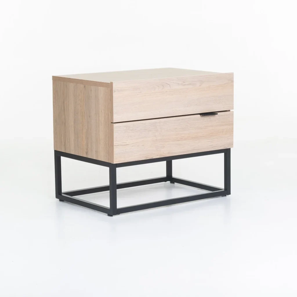 Modern Scandinavian 2 Drawer Bedside Table Pedestal