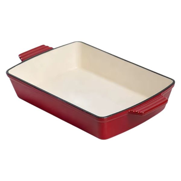 3.5L Cast Iron Enamel Baking Dish - Red