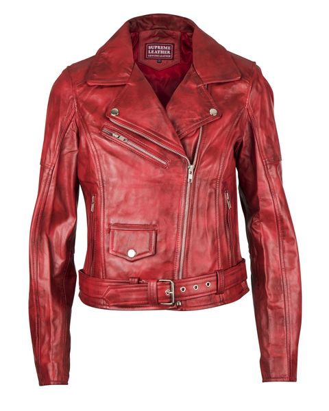 Supreme Leather Women's Donna Ox-Red Leather Jacket