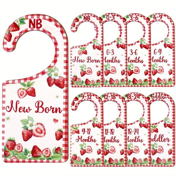 Strawberry Closet Dividers Organizer Wooden Clothing Hangers Nursery Baby
