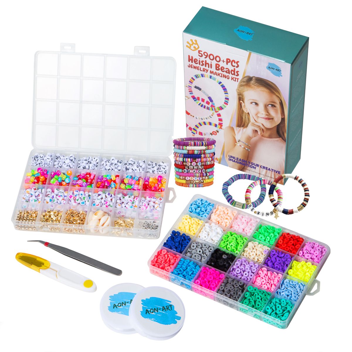 AON-ART 5900+PCS Heishi Beads Jewelry Making Kit | Shop Today. Get it ...