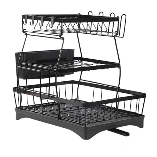 Multipurpose 3 Layer Dish Rack Dish Drying Rack Kitchen Dish Organizer