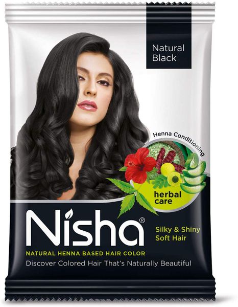 20 sachets Nisha Henna Based Natura Hair Color 10g Each No Ammonia Black