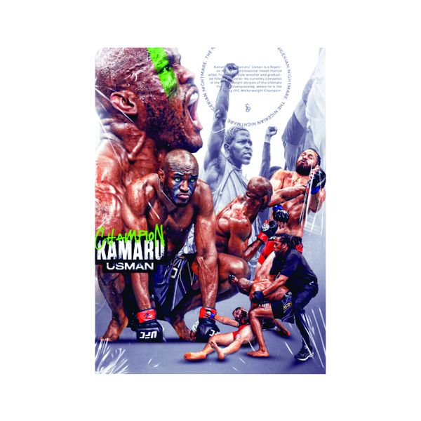 Kamaru ' The Nigerian Nightmare' Usman Celebrating - A1 Poster