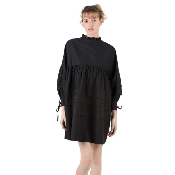 UFC Black Puff Dress - Flounced Bands Detail