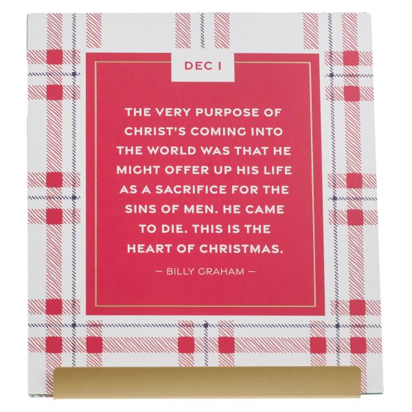 Advent Calendar Card Set with Stand - Christmas Plaid