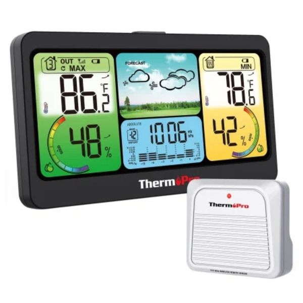 ThermoPro Black Cooking Thermometer Weather Station Indoor / Outdoor