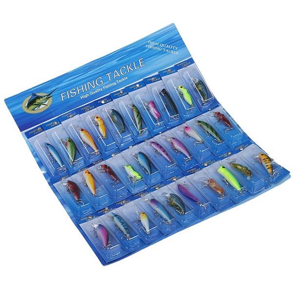 30 Pieces Fishing Lure Kit Spinner Bait