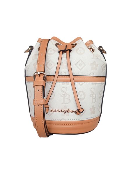 Sissy Boy Embossed Bucket Bag Brown Tan