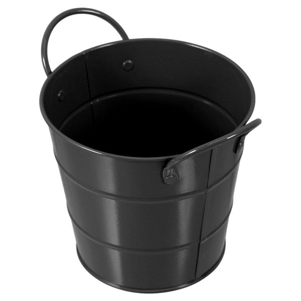Small Iron Desktop Trash Can With Handle For Desk Organization &amp; Pencil