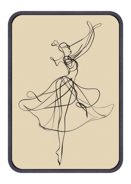 Girl Dancing Line Art Wallpaper