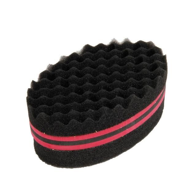 Oval Double Sides Magic twist hair brush sponge- Red