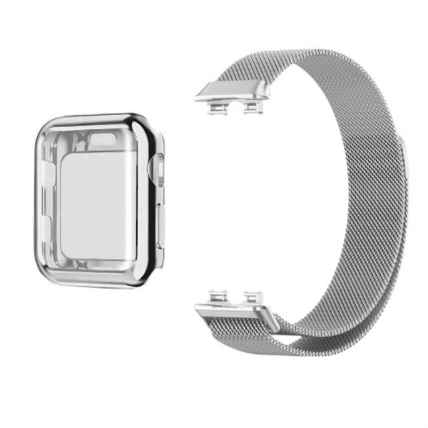 2Pack Silver StainlessSteel Watch Strap &amp; Case for Apple Watch Series -44mm