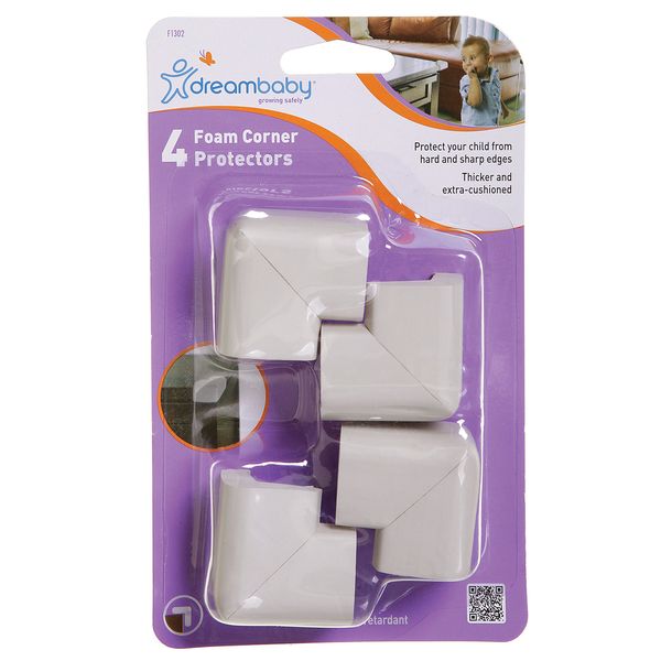 Dreambaby Grey Foam Corner Cushions 40mm - 4 Pack F1302