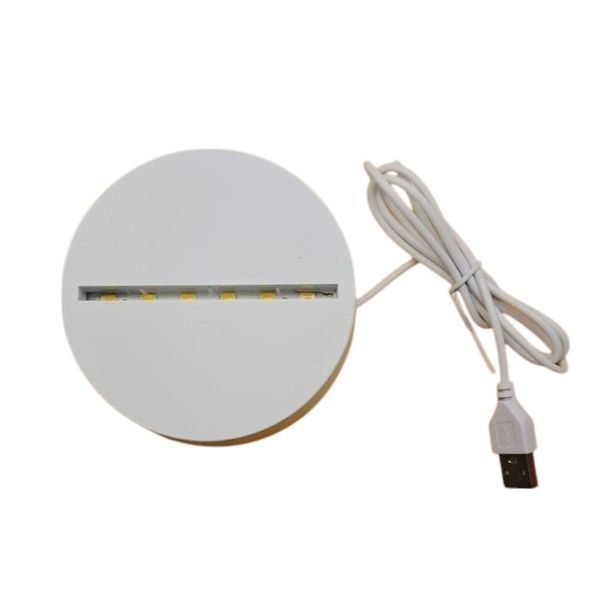 Compact 3D LED Light Base - White