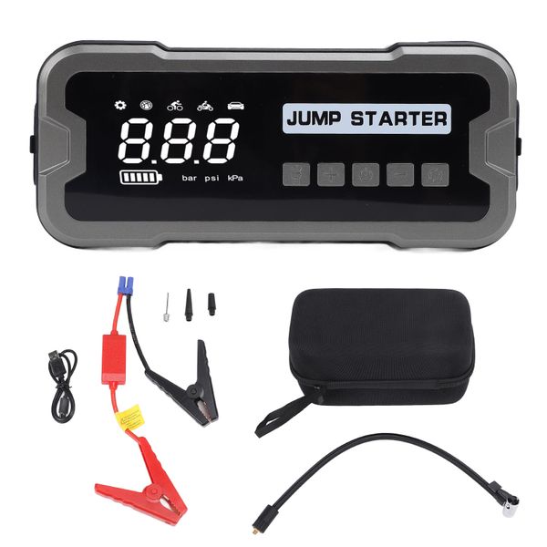 12V Jump Starter, 10000mAh, 4000A, Tire Inflator