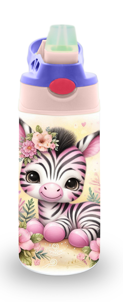 Girly Safari Animals Design 2 12oz Double walled Stainless Steel Bottle