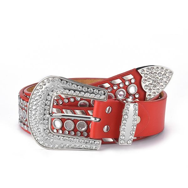Luxury Rhinestone Belt Women Vintage Western Crystal Studded Belt - Black