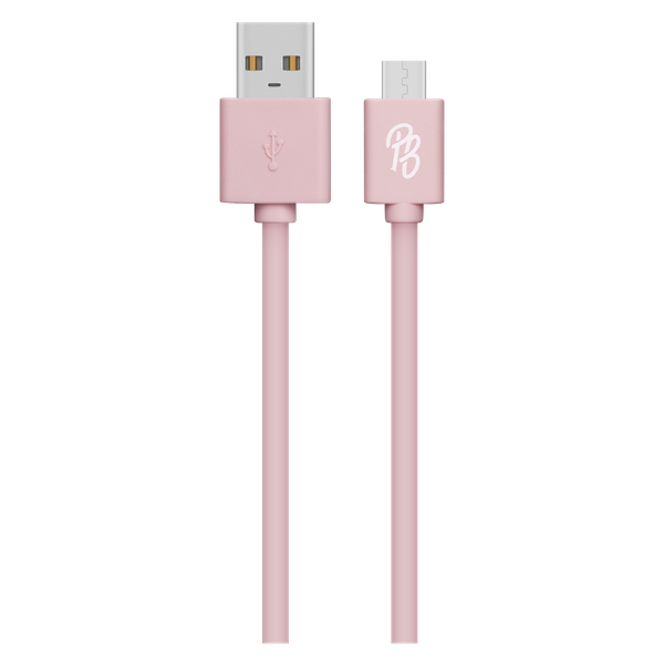 Pro Bass Power series Boxed round Micro USB Cable- Pastel Pink 1m