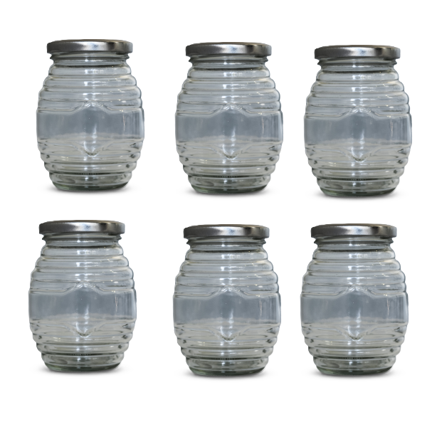 Grace Pack Glass Jar Beehive 350ml 6 Pack