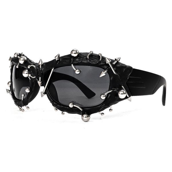 Street Punk Studded Metal Sunglasses for Women &amp; Men
