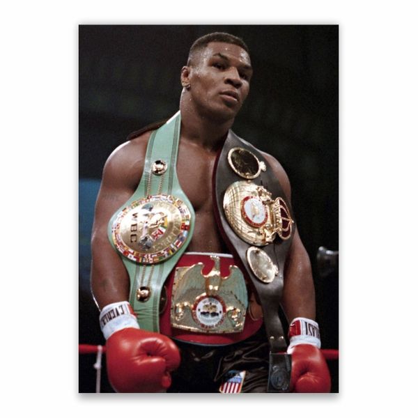 Mike Tyson Victory Belts Poster - A1