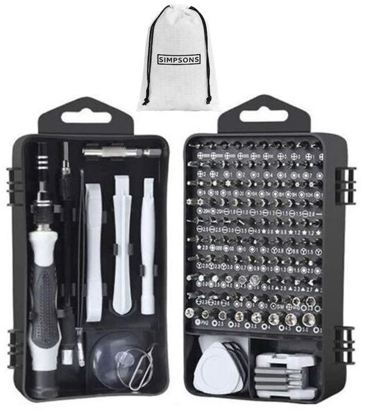 Magnetic Precision Screwdriver Bits &amp; Mini Tool Kit Set and Simpsons Bag