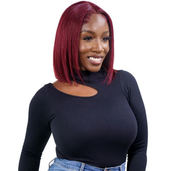 12inch 99j Burgundy Bob Wig Human Hair 13x4 Lace Front Wig Wine Red Bob Wig