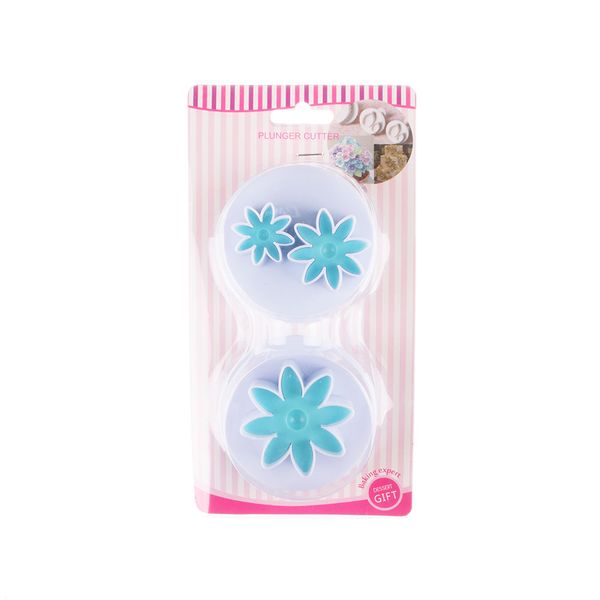 2 Pieces Of Daisy Flowers Plunger Cutter - White/Blue