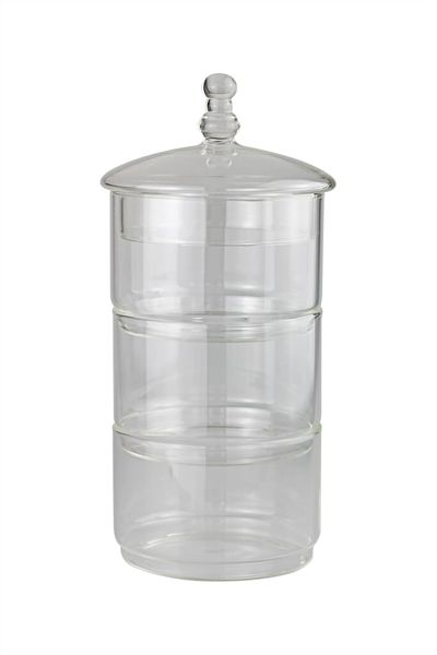 Excellence Homeware Storage Jar, Glass, 3 Layers With Glass Lid