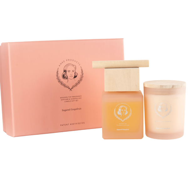 Anke Products - Sugared Grapefruit Diffuser &amp; Candle Gift Set