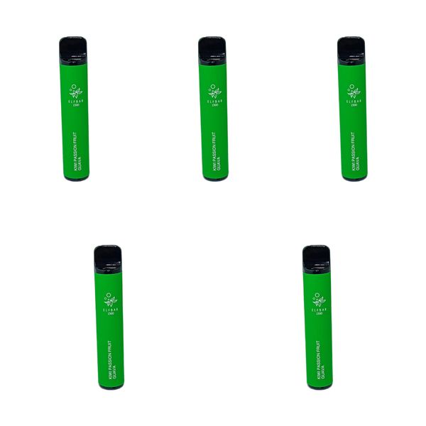 Elf Bar MMF 1500 Puffs Disposable Vape Bar - Kiwi Passion Guava (Pack of 5)