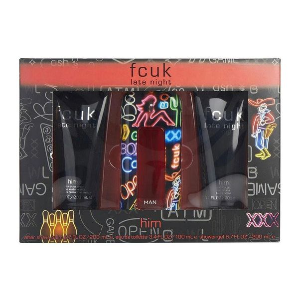 Fcuk Late Night Mens 100ml Edt Gift Set (Parallel Import)
