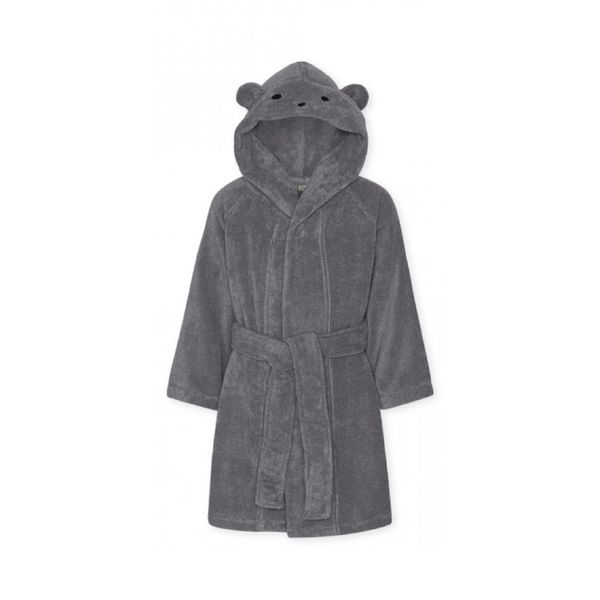 Hooded Baby Towel Bathrobe Grey Bear 1-3 Years