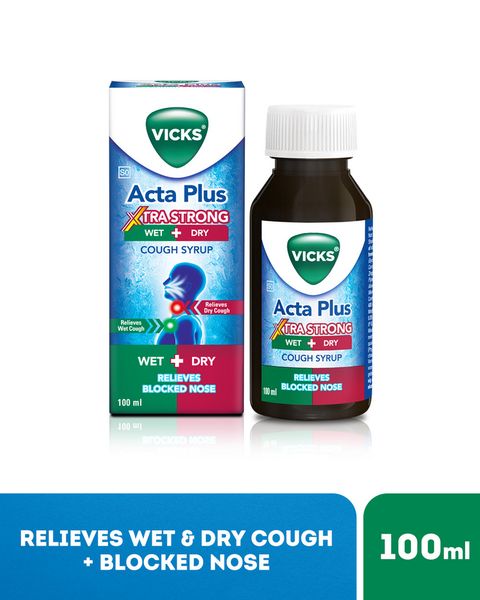 Vicks Xtra Strong Wet + Dry Cough Syrup 100ml