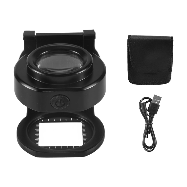 25X Loupe Magnifier With 6 Light Usb 3-Folding Eye Loupe Scale Sewing