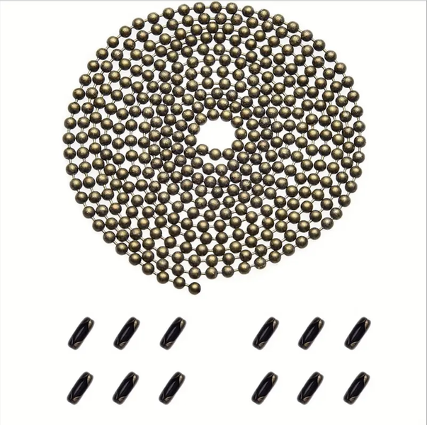 Bronze Ceiling Fan Pull Chain Beaded with 12 Connectors -300cm