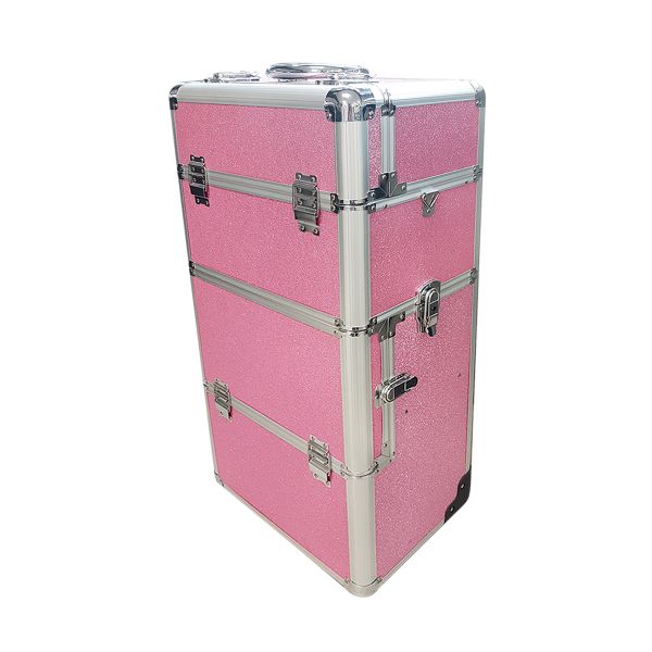 Carry Case on Wheels - 2 Part - Adjustable Internal Compartments ( Pink )